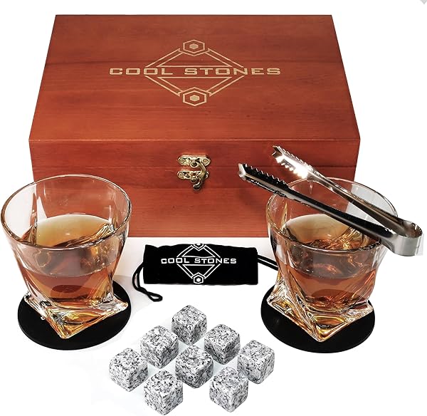 Whiskey Glass and Stones Gift Set